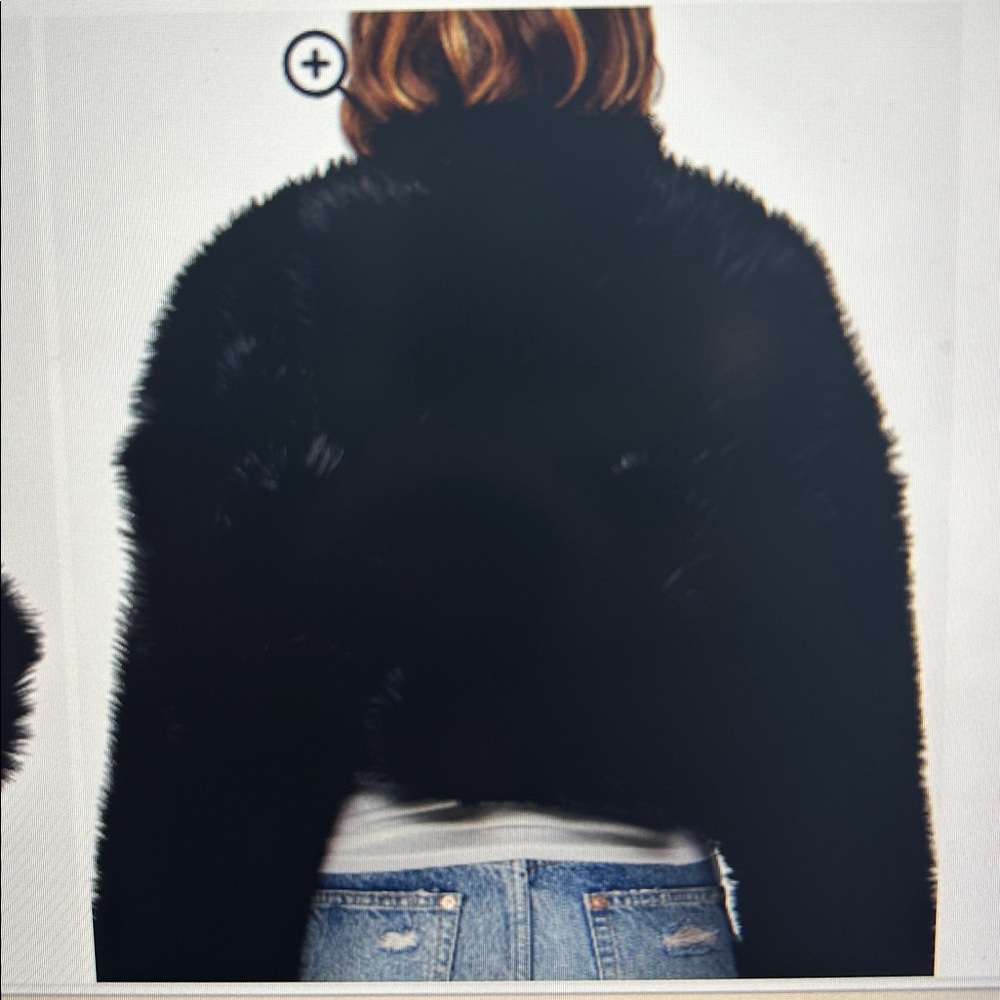 Women's Black Faux Fur Jacket - Picture 2 of 3